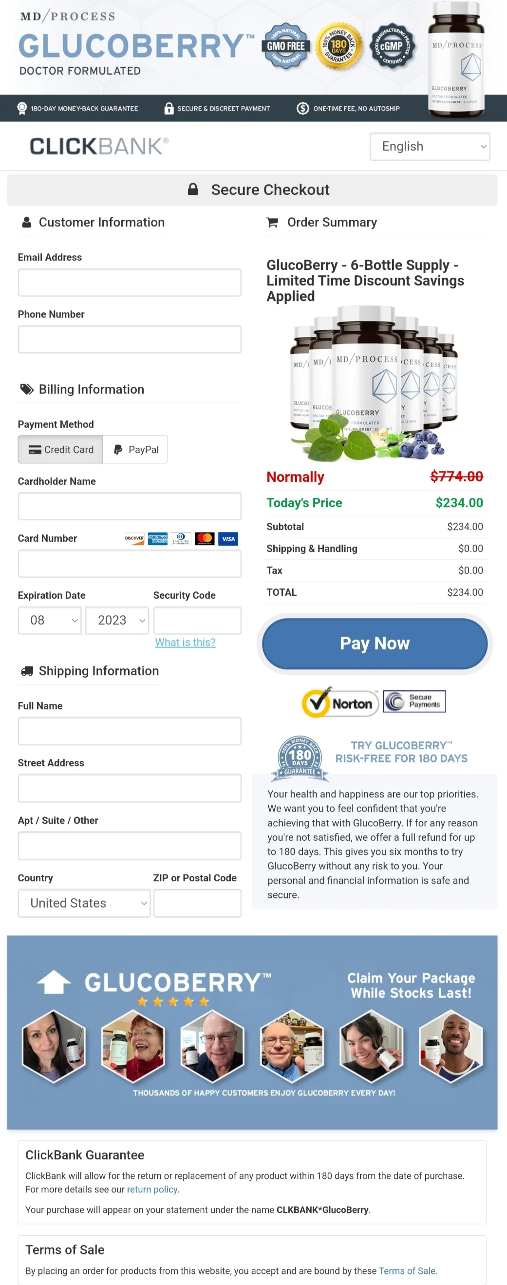 GlucoBerry order form